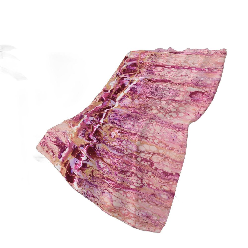 50" X 70" Pink And Ivory Abstract Plush Throw Blanket