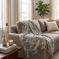 50" X 70" Gray And Silver Abstract Plush Throw Blanket
