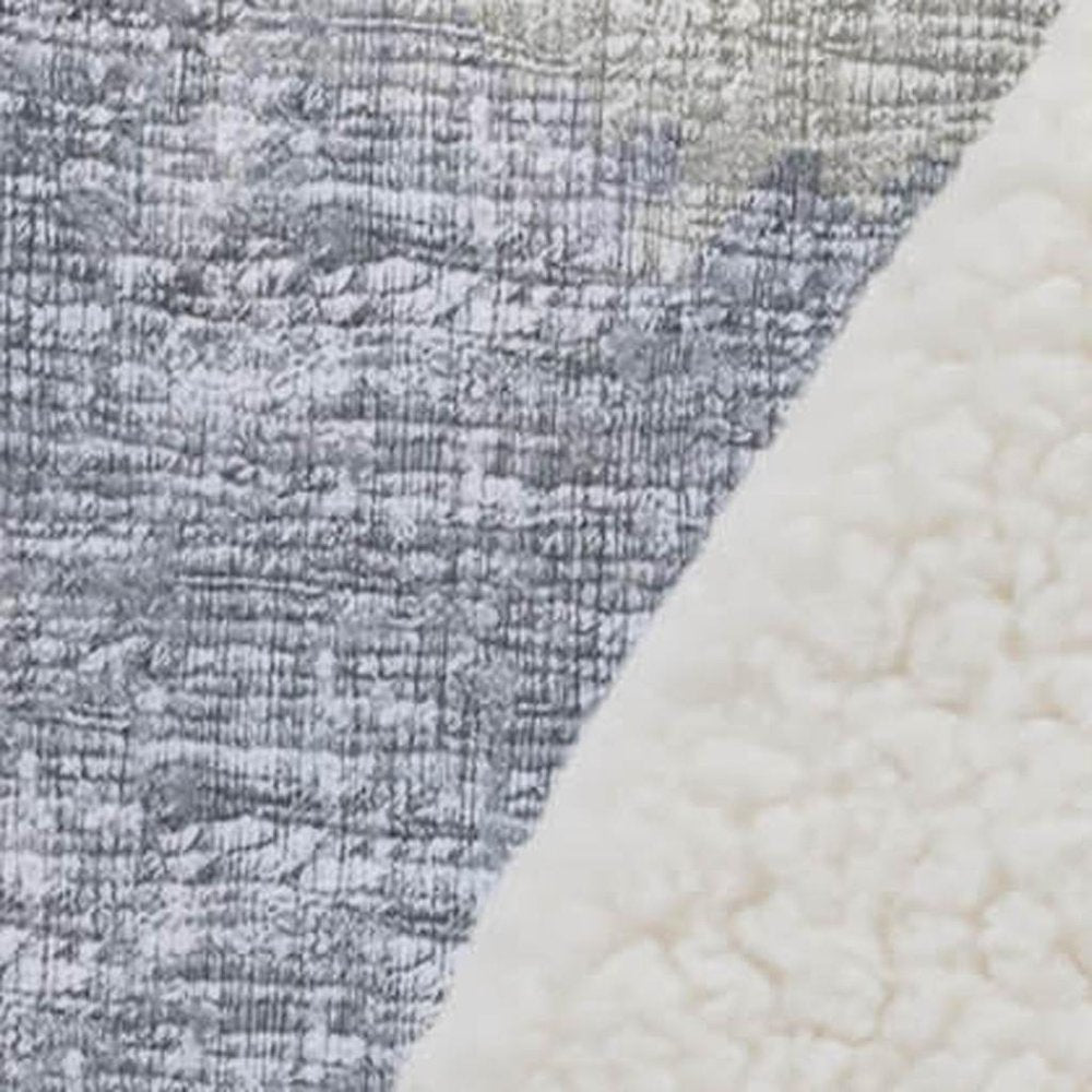 50" X 70" Gray And Silver Abstract Plush Throw Blanket