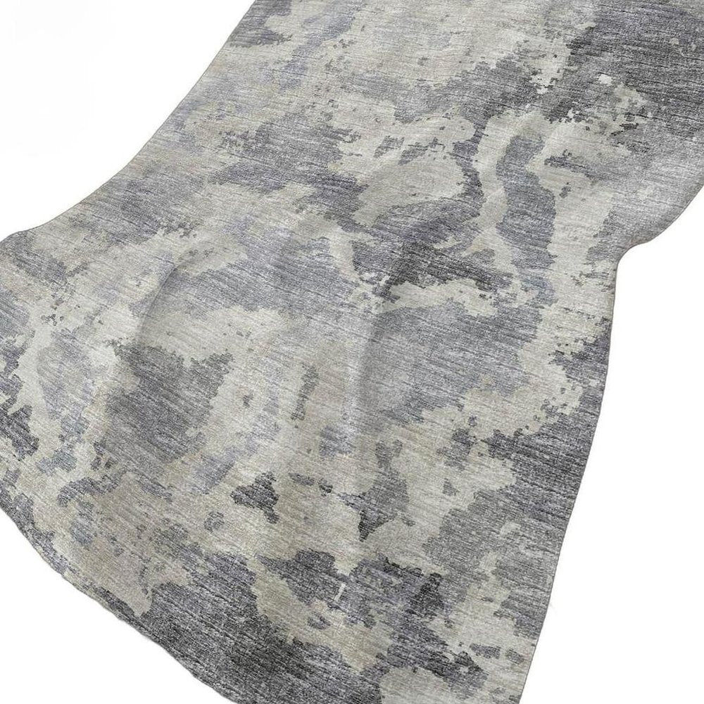 50" X 70" Gray And Silver Abstract Plush Throw Blanket