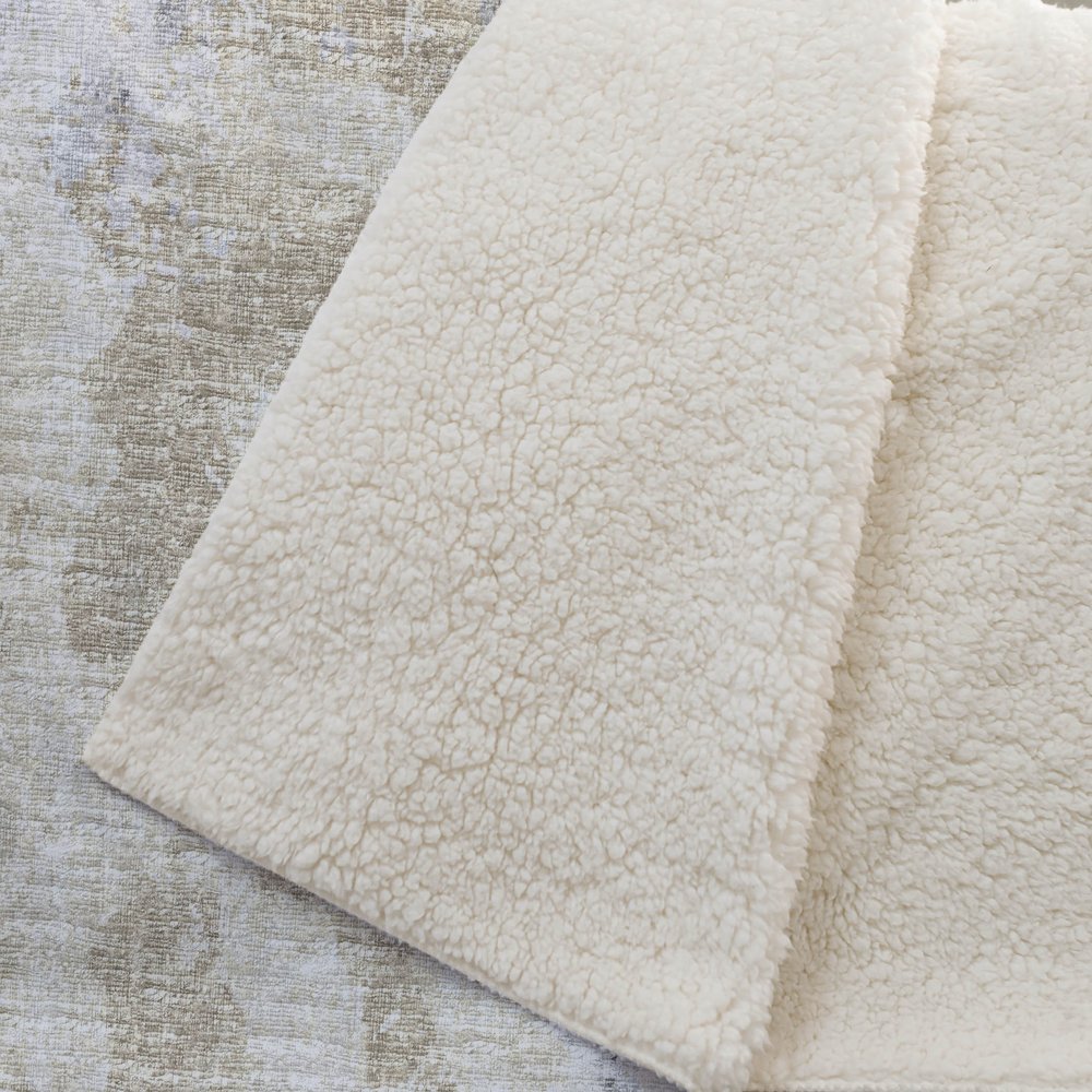 50" X 70" Ivory And Beige Abstract Plush Throw Blanket