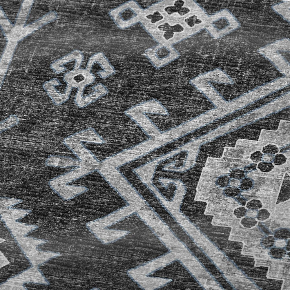50" X 70" Charcoal And Gray Southwestern Plush Throw Blanket
