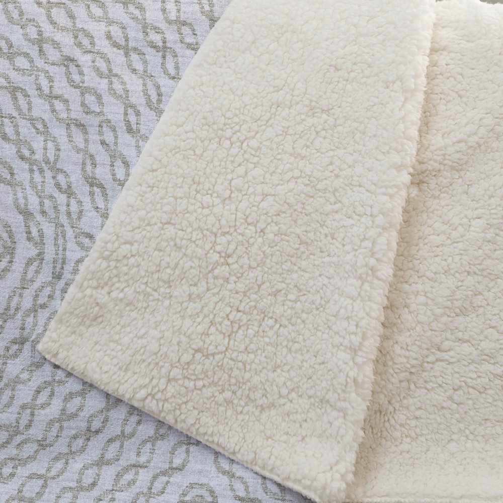 50" X 70" Linen And Ivory Abstract Plush Throw Blanket