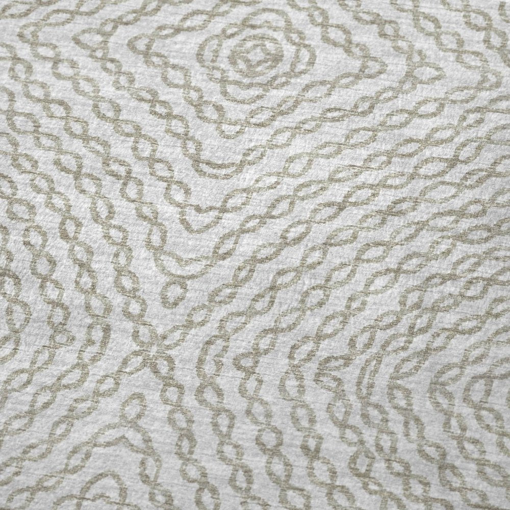 50" X 70" Linen And Ivory Abstract Plush Throw Blanket