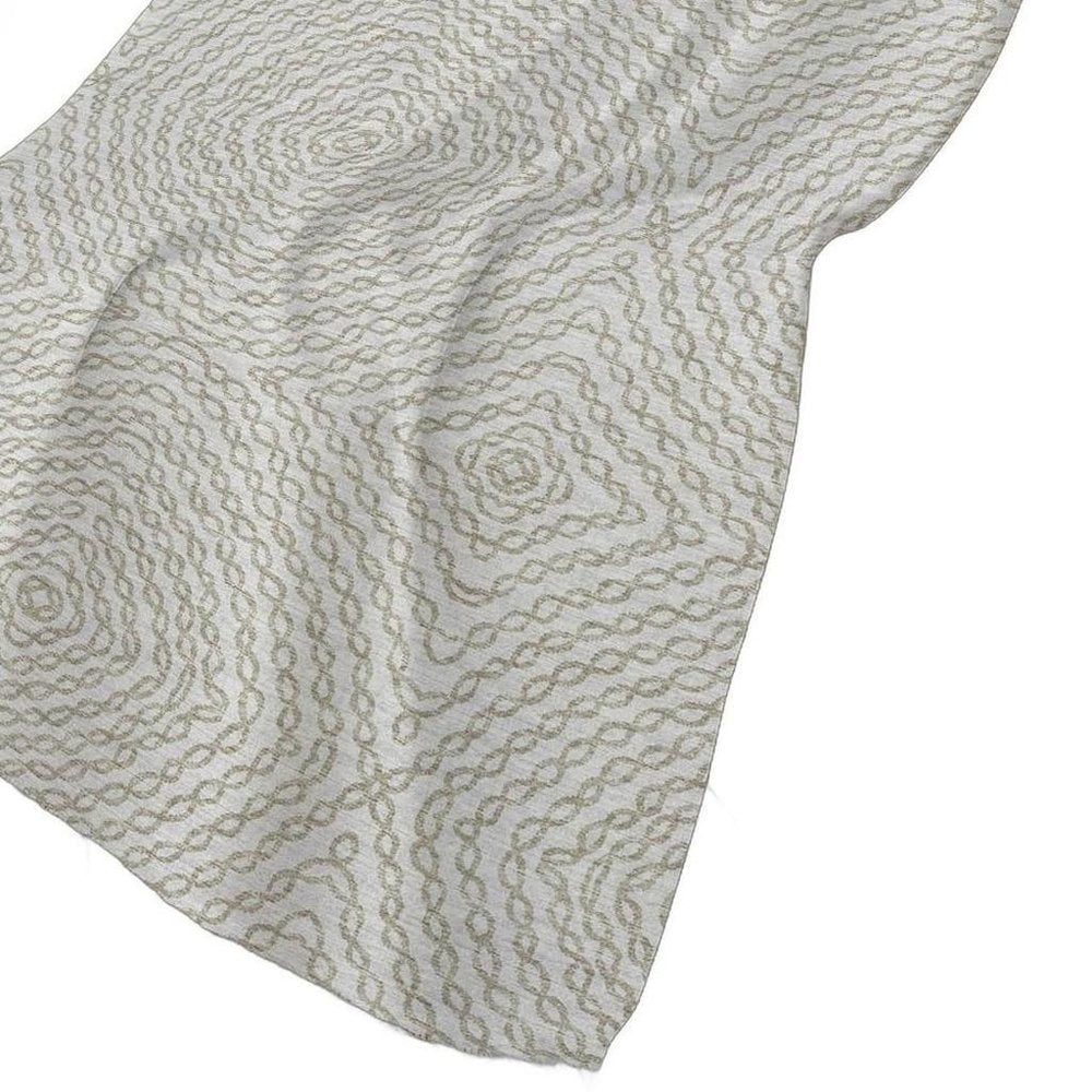50" X 70" Linen And Ivory Abstract Plush Throw Blanket