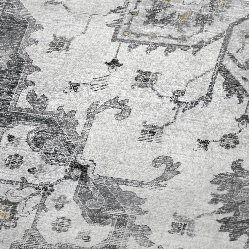 50" X 70" Charcoal Gray And Ivory Floral Plush Throw Blanket