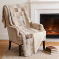 50" X 70" Taupe Ivory And Beige Microfiber Animal Print Plush Throw Blanket