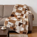 50" X 70" Brown And Ivory Microfiber Animal Print Plush Throw Blanket