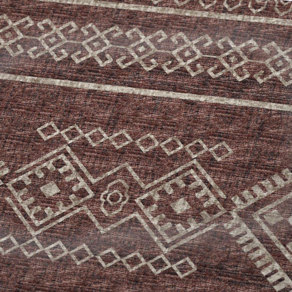 50" X 70" Rust And Ivory Microfiber Geometric Plush Throw Blanket