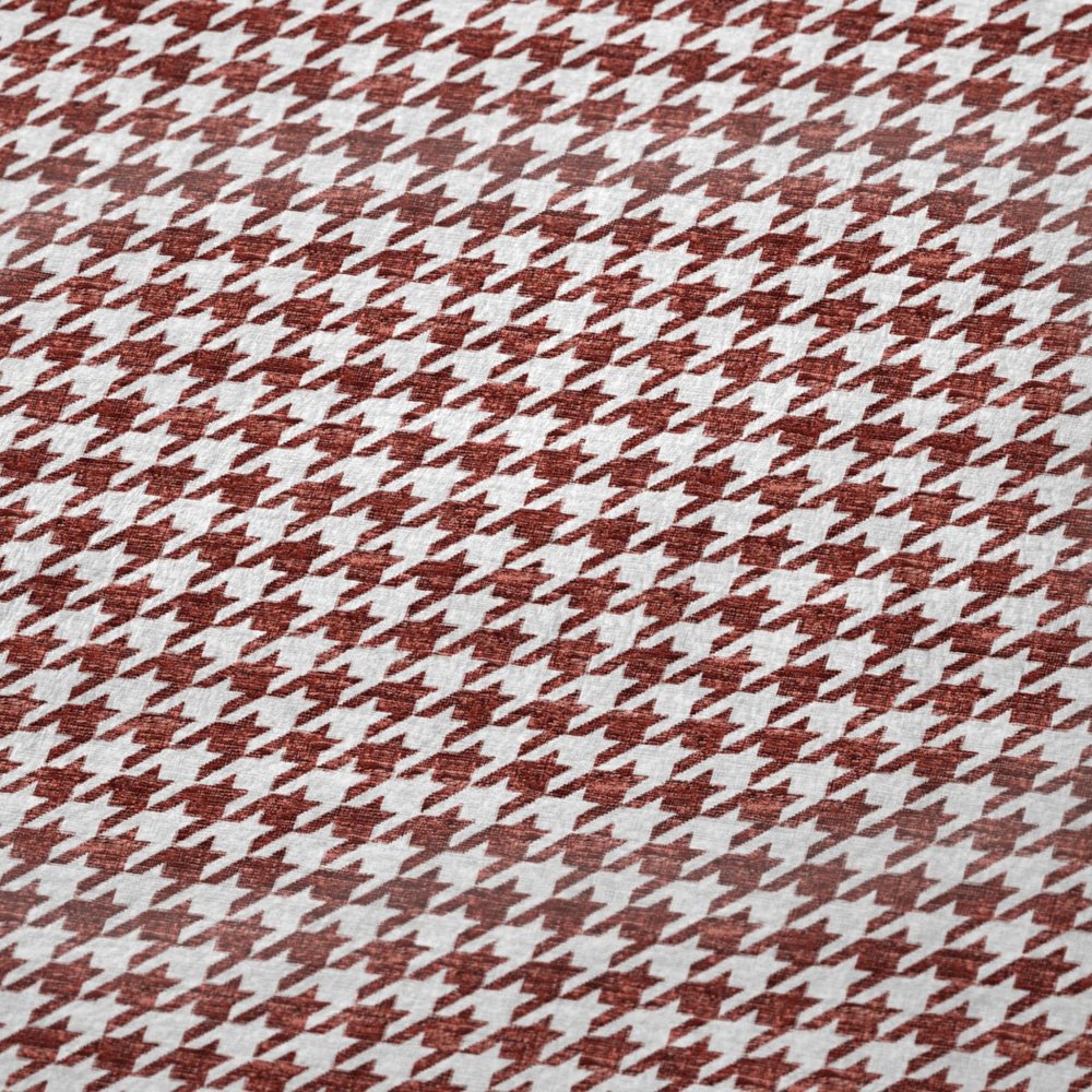 50" X 70" Red And White Microfiber Houndstooth Plush Throw Blanket