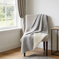 50" X 70" Gray And Light Gray Microfiber Houndstooth Plush Throw Blanket