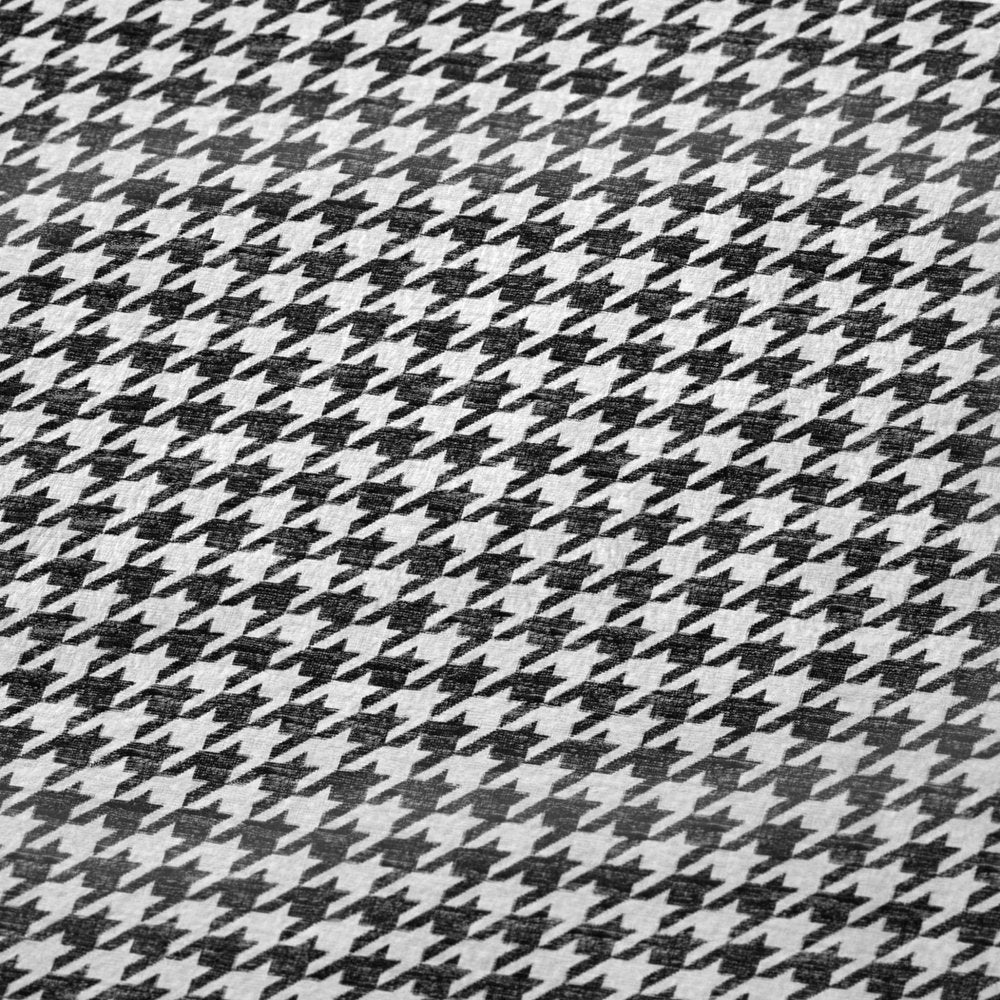50" X 70" Black And White Houndstooth Plush Throw Blanket