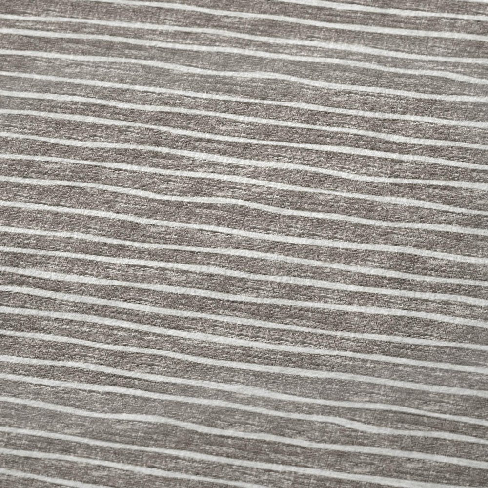 50" X 70" Taupe And Ivory Microfiber Striped Plush Throw Blanket