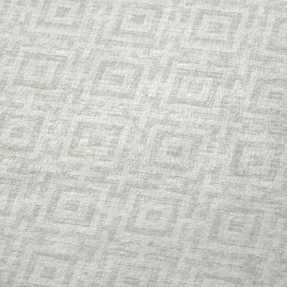 50" X 70" Linen And Ivory Microfiber Geometric Plush Throw Blanket