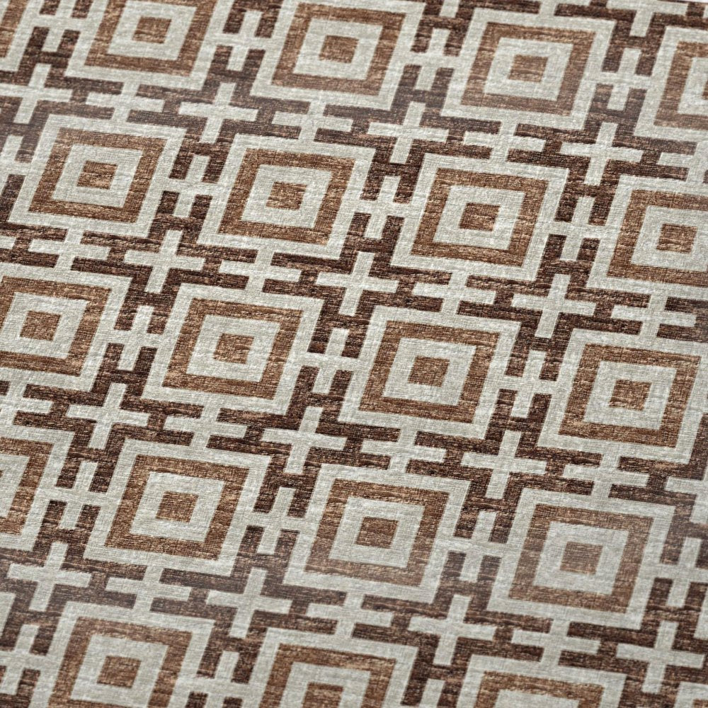 50" X 70" Rust And Beige Geometric Plush Throw Blanket