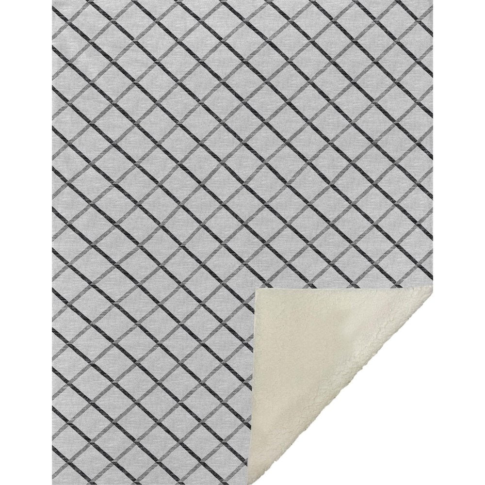 50" X 70" Gray And Ivory Microfiber Geometric Plush Throw Blanket