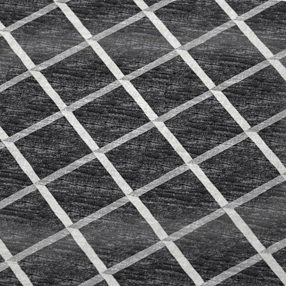 50" X 70" Black And Ivory Microfiber Geometric Plush Throw Blanket