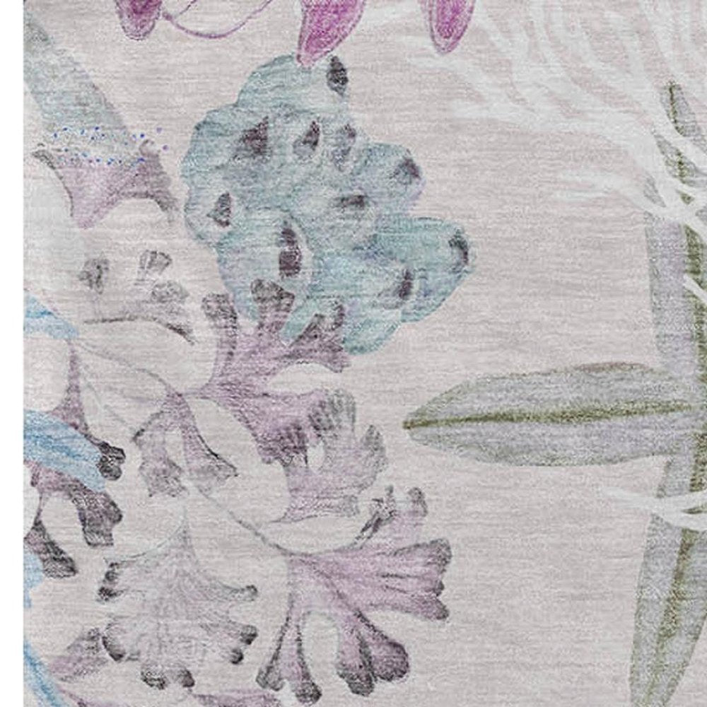 50" X 70" Raspberry Gray And Ivory Floral Plush Throw Blanket