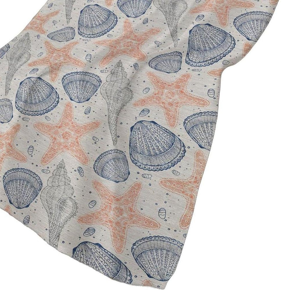 50" X 70" Peach Ivory And Blue Animal Print Plush Throw Blanket