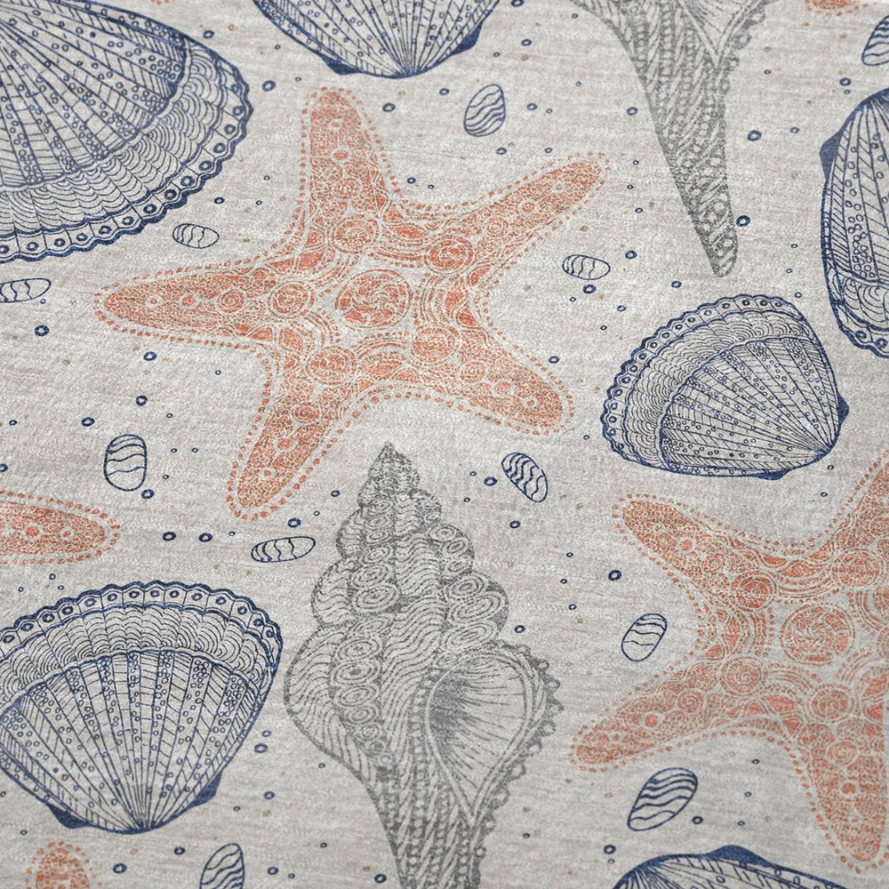 50" X 70" Peach Ivory And Blue Animal Print Plush Throw Blanket
