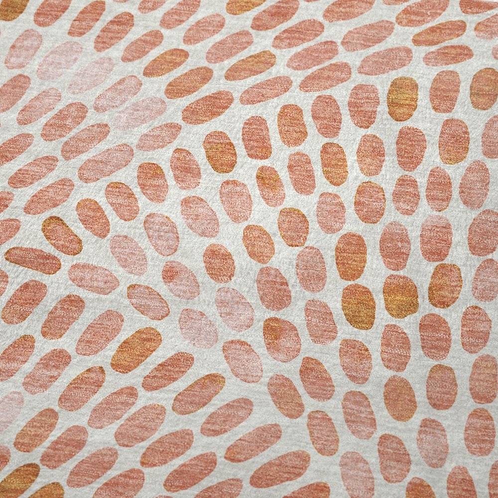 50" X 70" Peach And Ivory Microfiber Abstract Plush Throw Blanket