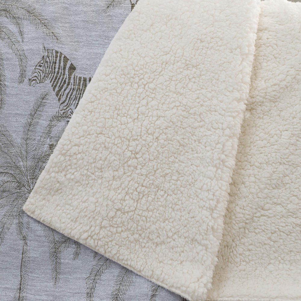 50" X 70" Gray And Taupe Microfiber Animal Print Plush Throw Blanket