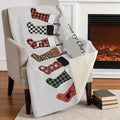 50" X 70" Gray Red And Green Microfiber Checkered Plush Throw Blanket