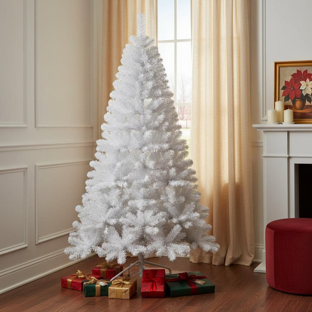 9' White Full Pine Christmas Tree