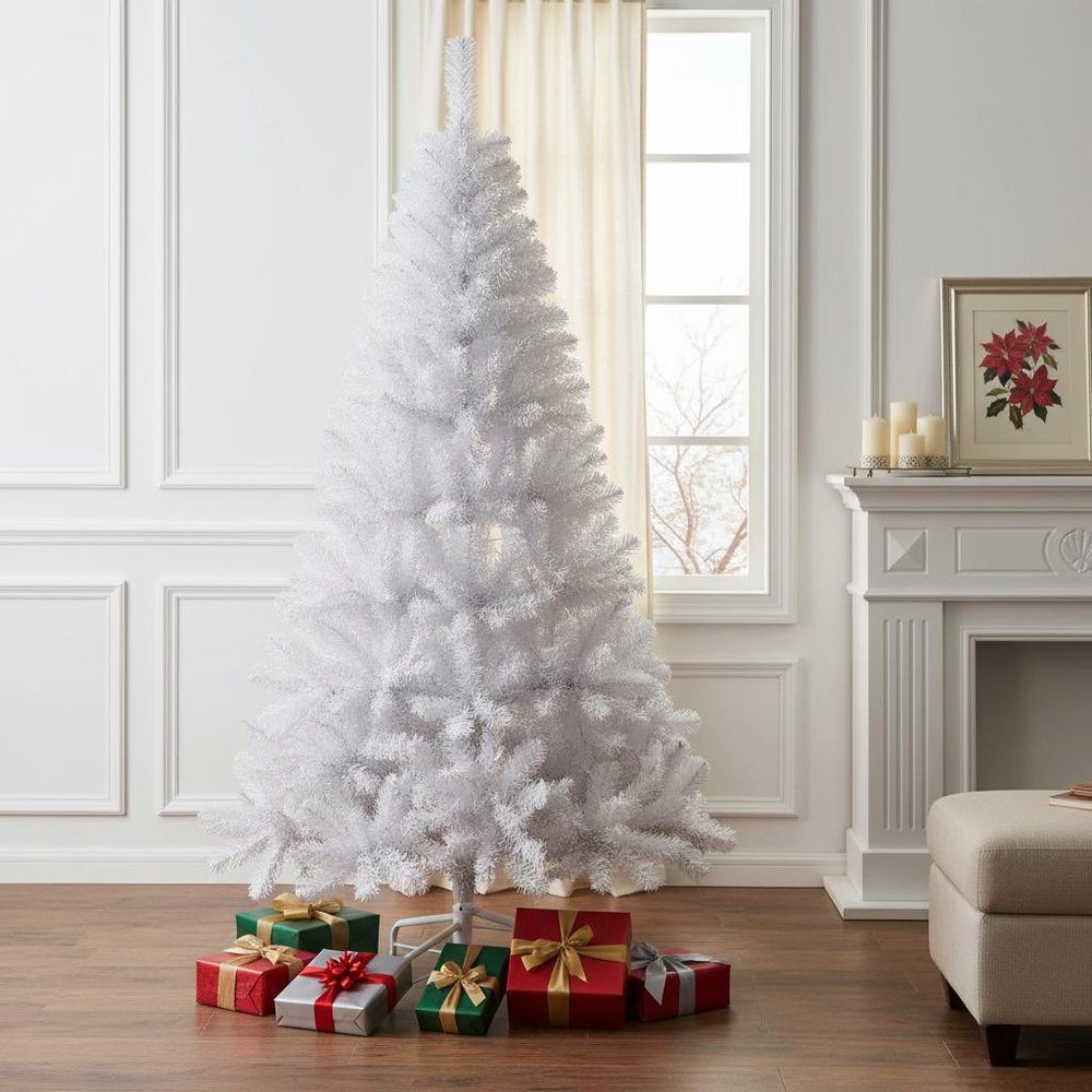 9' White Full Pine Christmas Tree