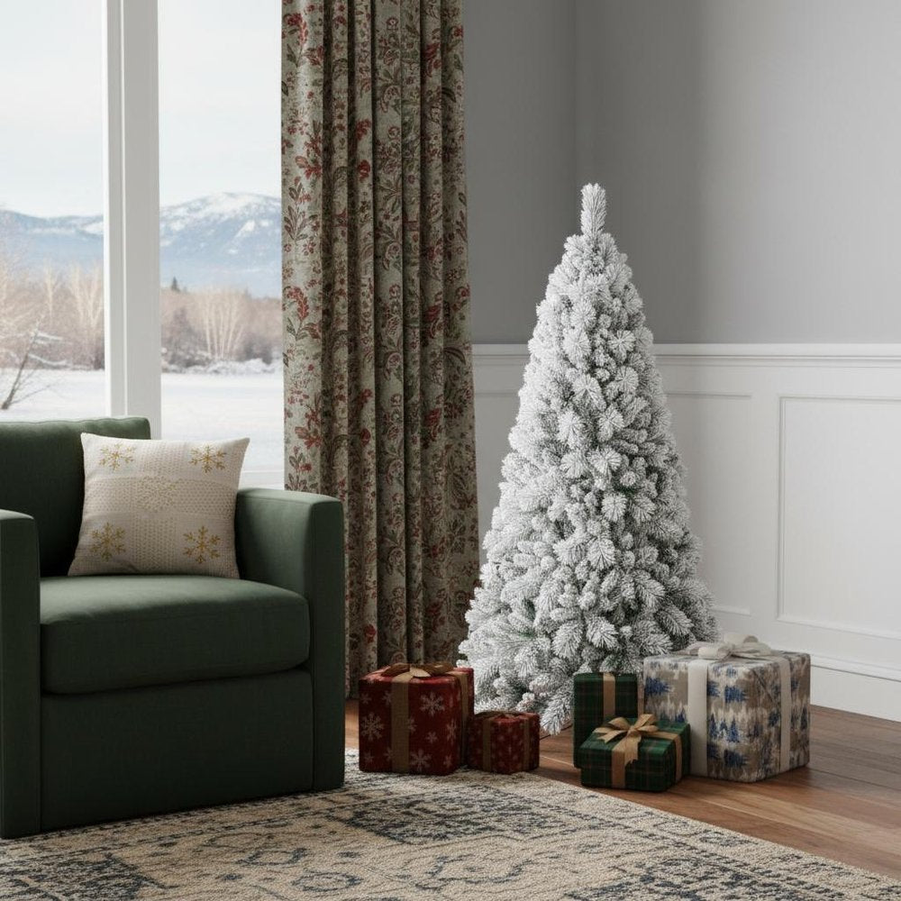 9' White Full Pine Christmas Tree
