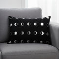 14" X 20" Black And Silver Lumbar Throw Pillow Cover