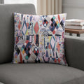 20" Gray Blue And Red Abstract Throw Pillow Cover