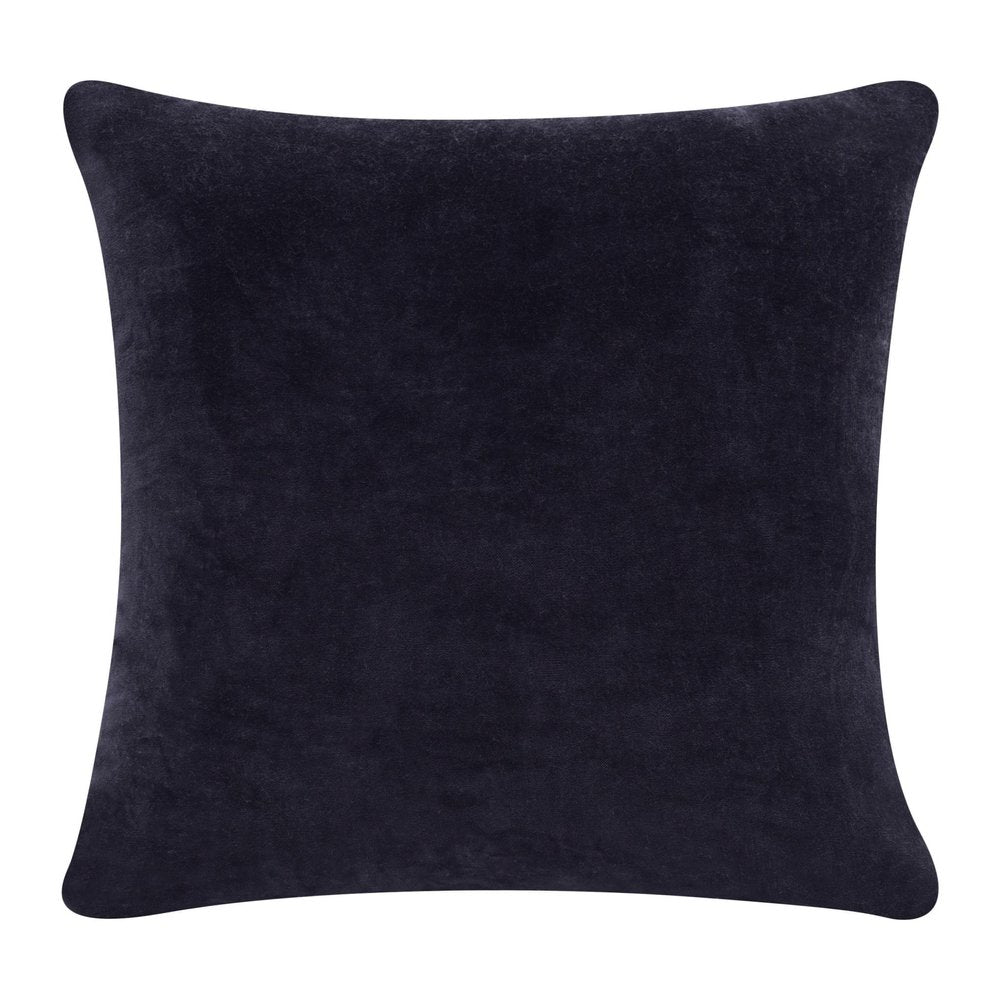20" Black Cotton Throw Pillow Cover