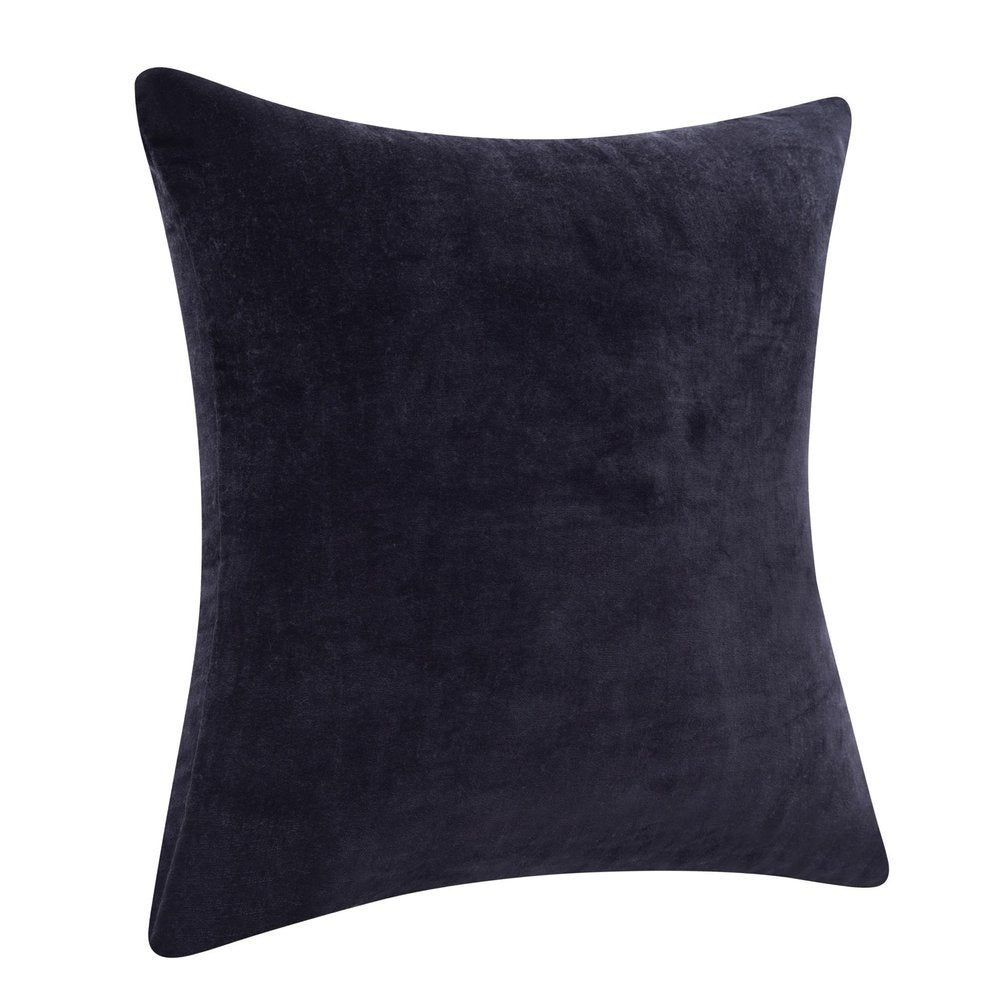 20" Black Cotton Throw Pillow Cover