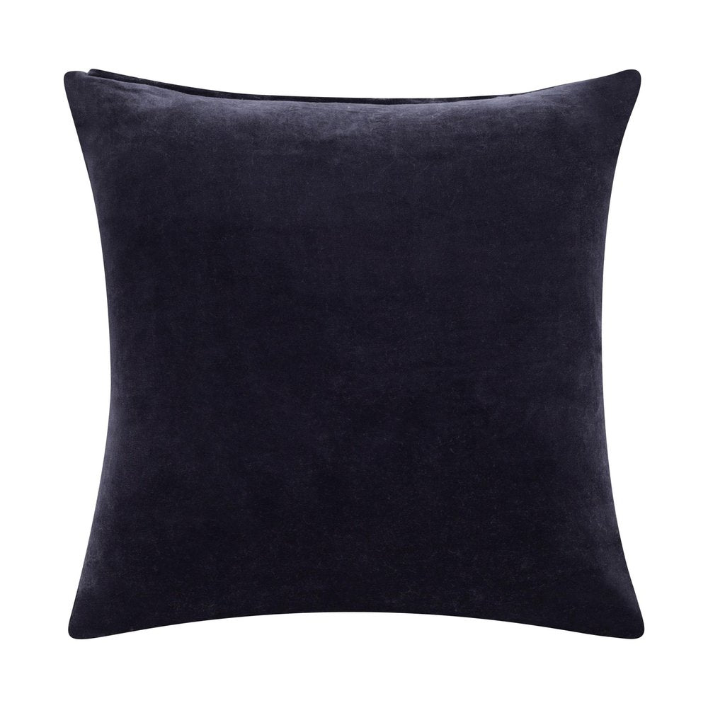 20" Black Cotton Throw Pillow Cover