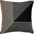 20" Black And White Striped Cotton Throw Pillow Cover