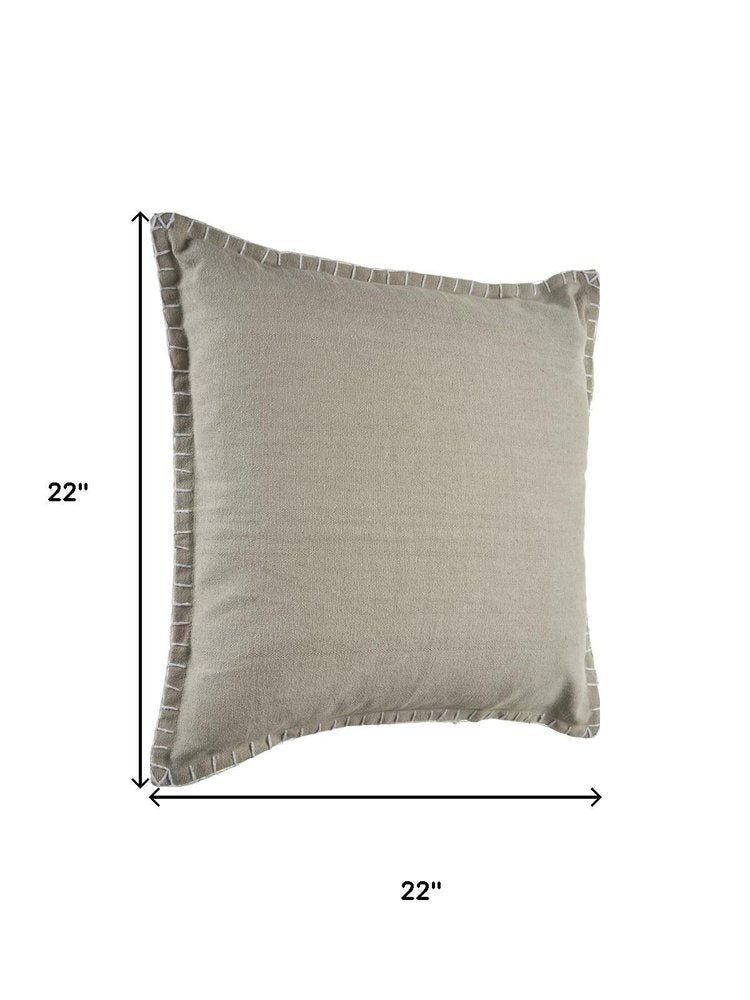 Set of Two 22" X 22" Gray Lumbar Cotton Throw Pillow Covers