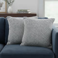 Set of Two 18" X 18" Gray And White Lumbar Geometric Cotton Throw Pillow Covers