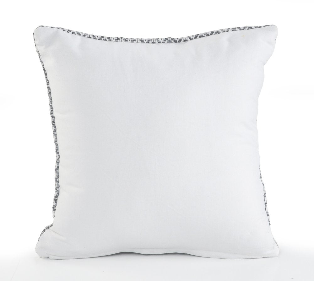 Set of Two 18" X 18" Gray And White Lumbar Geometric Cotton Throw Pillow Covers