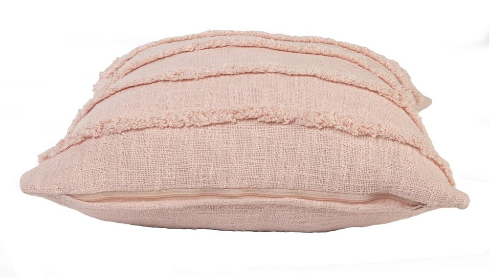 Set of Two 20" Pearl Striped Cotton Throw Pillow Covers with Tufts