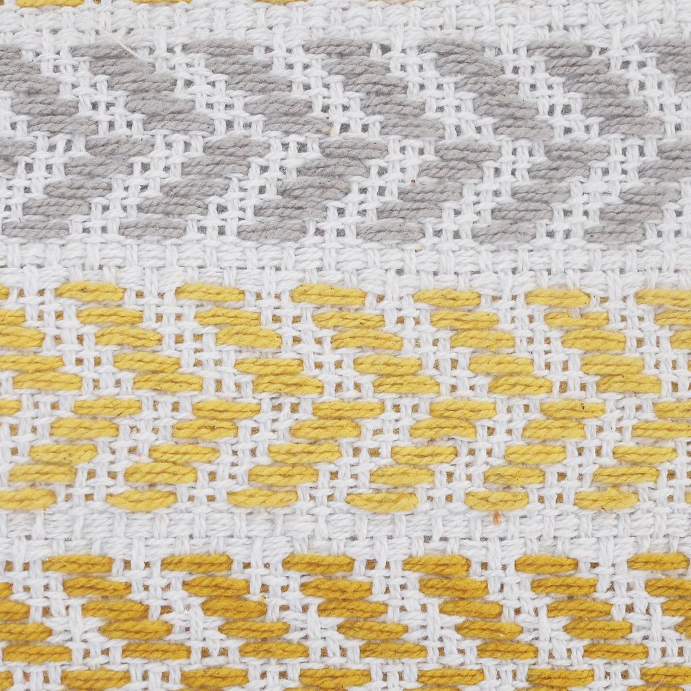 Set of Four 18" X 18" Yellow And Gray Lumbar Beach Chevron Cotton Throw Pillow Covers