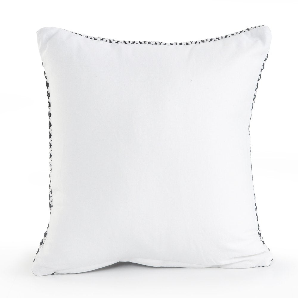 Set of Four 18" X 18" Black And White Lumbar Geometric Cotton Throw Pillow Covers