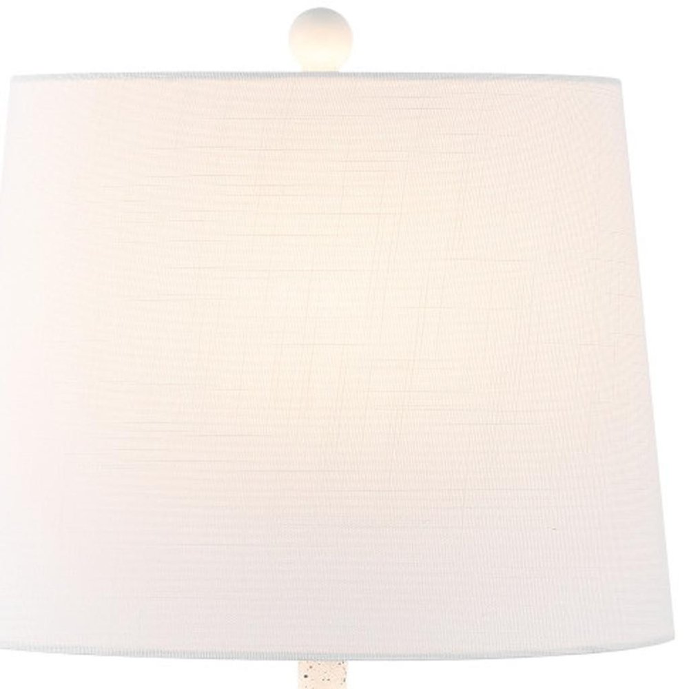 24" White Gourd Table Lamp With Novelty Shade