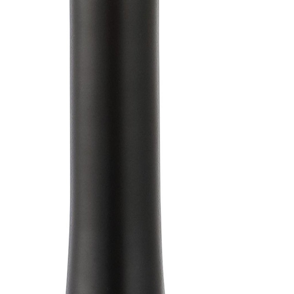 Set of Two 25" Black And Clear Gourd Table Lamps With Drum Shades