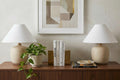 Set of Two 18" Clear Novelty Table Lamps With Empire Shades
