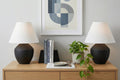 Set of Two 21" Clear Novelty Table Lamps With Empire Shades