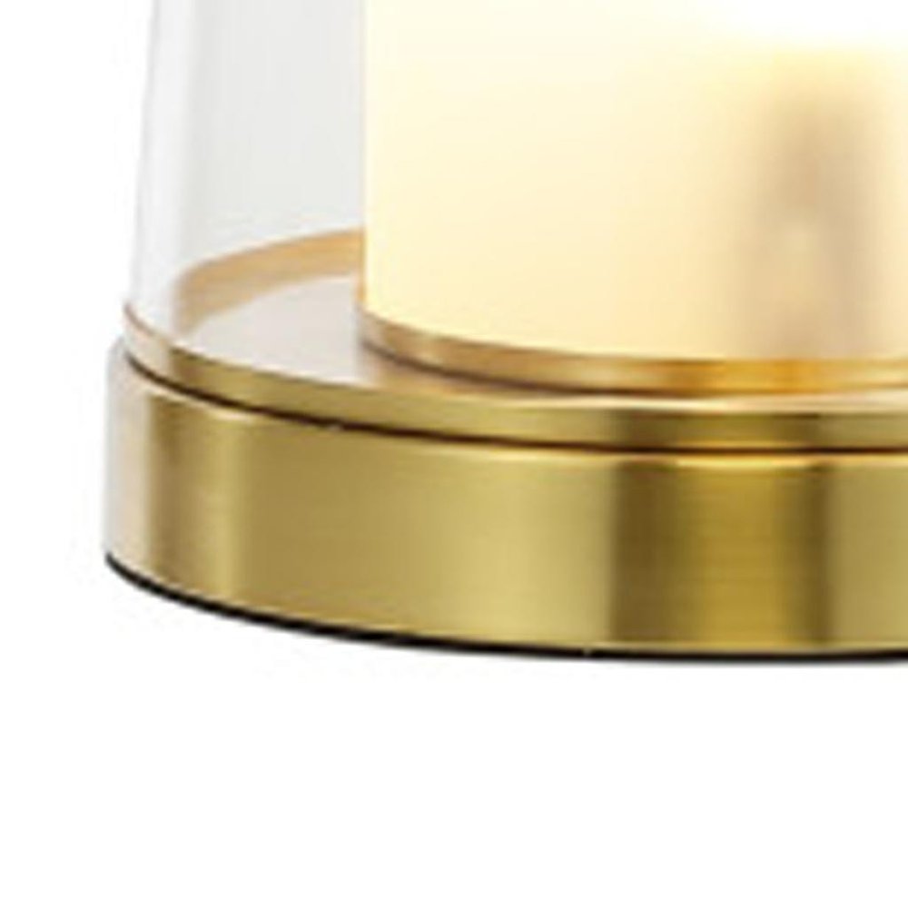 Set of Two 26" Gold Lighthouse Table Lamps With Drum Shades
