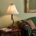 28" Black Antlers Table Lamp With Bell Shade