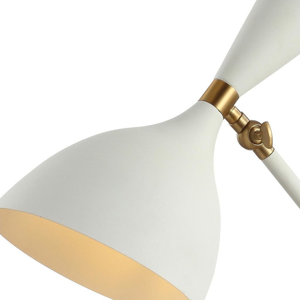 22" Black And Gold Table Lamp With Cone Shade