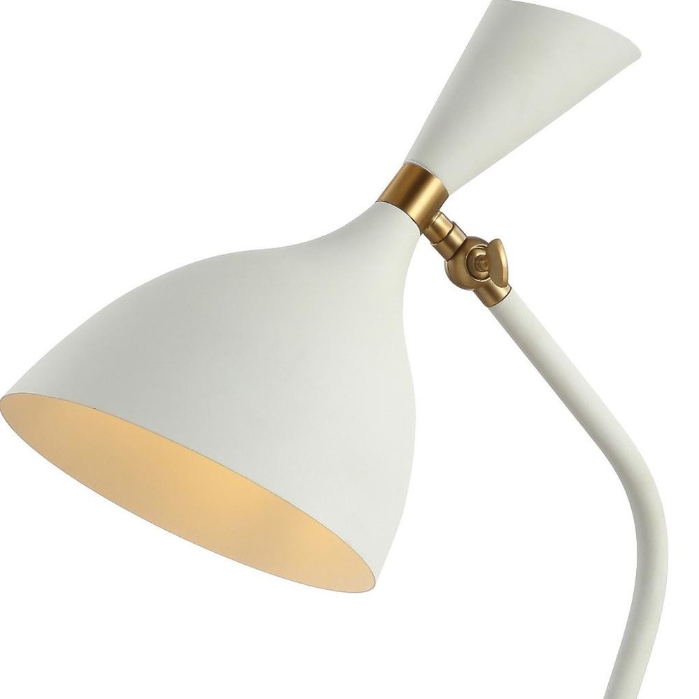 22" Black And Gold Table Lamp With Cone Shade